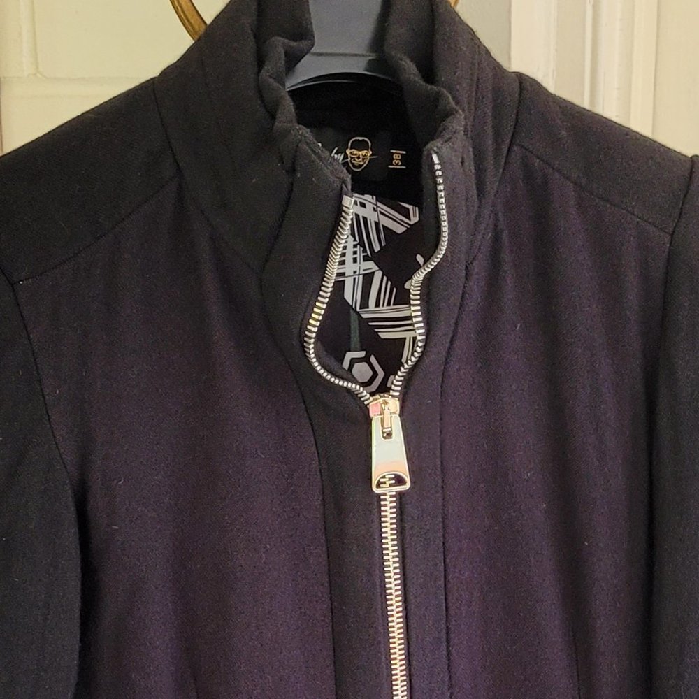 Desigual Black and White Geometric Print Coat US 6/8 - Picture 3 of 12